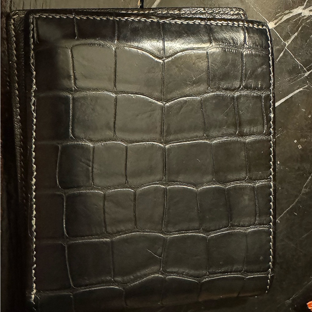 Hermes MC2 Bifold Wallet Black Crocodile with receipt and Reexportation Cert